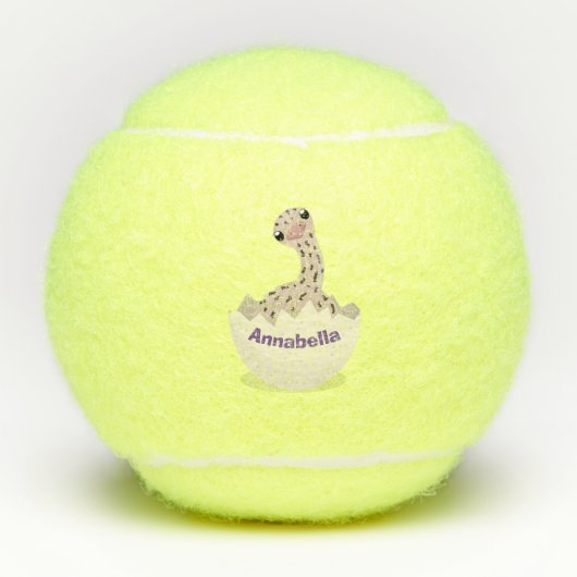 Cute hatching baby ostrich cartoon illustration tennisballen (Voorkant)