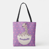 Cute hatching baby ostrich cartoon illustration tote bag (Achterkant)