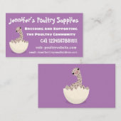 Cute hatching baby ostrich cartoon illustration visitekaartje (Voorkant / Achterkant)