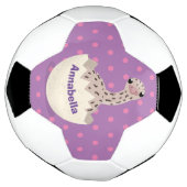 Cute hatching baby ostrich cartoon illustration voetbal (Gedraaid)