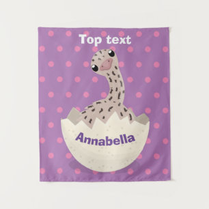 Cute hatching baby ostrich cartoon illustration wandkleed