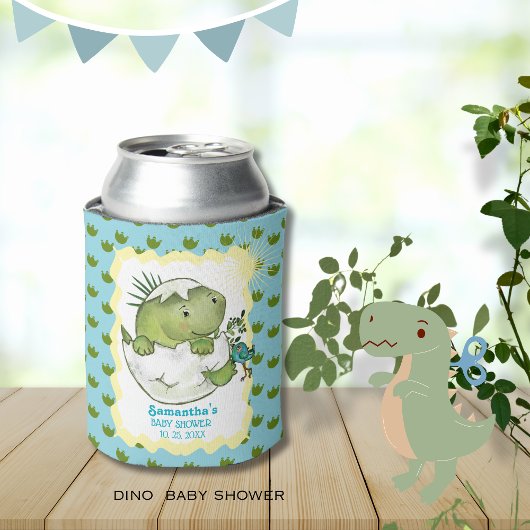 Cute Hatching Dino Baby Shower Can Koeler