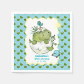 Cute Hatching Dino Baby Shower Servet (Voorkant)