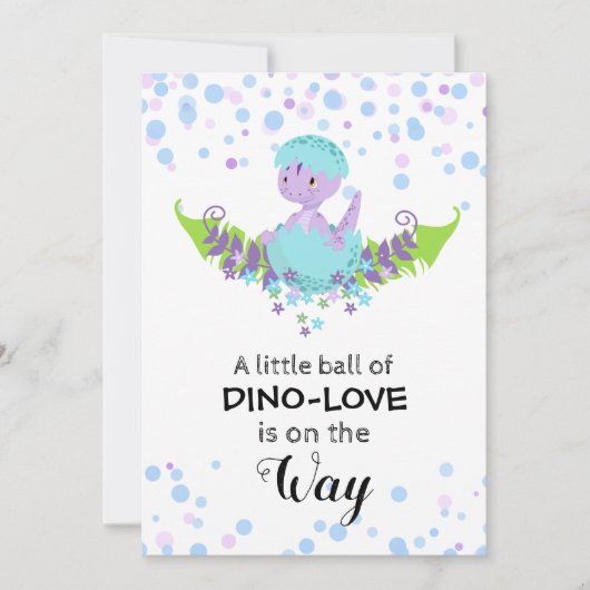 *~* Cute Hatching Dinosaur Baby shower Invitation Kaart (Voorkant)