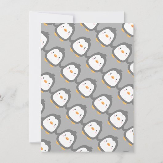 Cute Hatching Penguin Baby Shower Invitations Kaart (Achterkant)