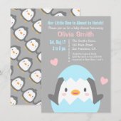 Cute Hatching Penguin Baby Shower Uitnodigingen (Voorkant / Achterkant)