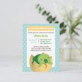 Cute Hatching Turtle Boy Baby Shower Invitations Kaart (Staand voorkant)