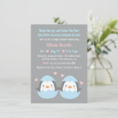 Cute Hatching Twin Penguins Baby shower Kaart (Staand voorkant)