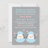 Cute Hatching Twin Penguins Baby shower Kaart (Voorkant)