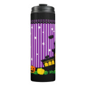 Cute Haunted House Bats and Pumpkins Thermosbeker (Voorkant)