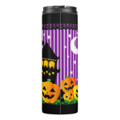 Cute Haunted House Bats and Pumpkins Thermosbeker (Achterkant)