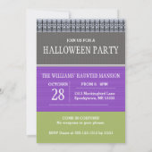 Cute Haunted House Halloween Invitation Kaart (Achterkant)