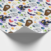 Cute Haunted House Halloween Pattern Cadeaupapier (Hoek)