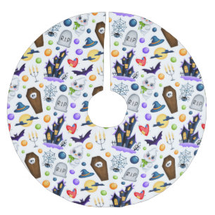 Cute Haunted House Halloween Pattern Kerstboom Rok