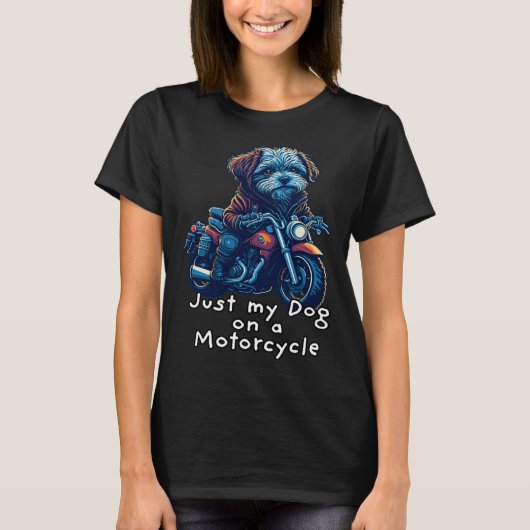 Cute Havanese riding on a motorcycle  Christmas  2 T-shirt (Voorkant)