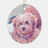 Cute Havapookie-kerstversiering Keramisch Ornament (Links)