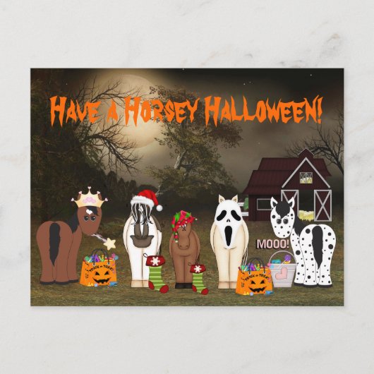Cute have a Horsey Halloween Horse Feestdagenkaart (Voorkant)