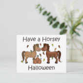 Cute have a Horsey Halloween Horse Feestdagenkaart (Staand voorkant)