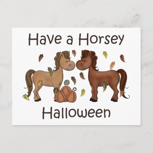 Cute have a Horsey Halloween Horse Feestdagenkaart (Voorkant)