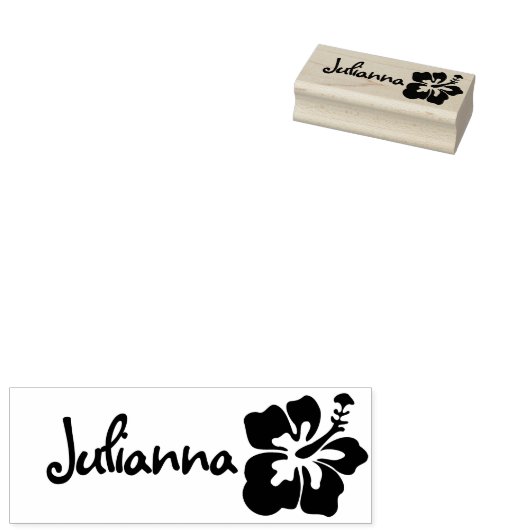 Cute Hawaii Flower Symbol Hawaiian Style Name Text Rubberstempel (Gestempeld)