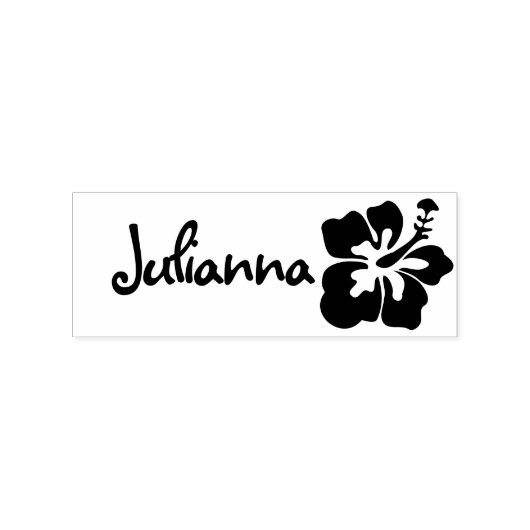 Cute Hawaii Flower Symbol Hawaiian Style Name Text Rubberstempel (Afrduk)