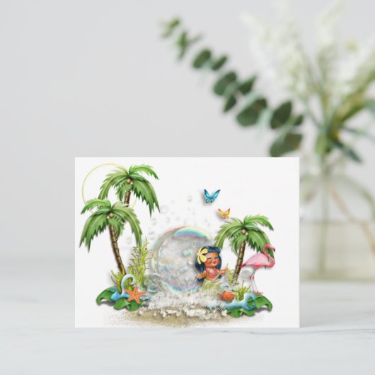 Cute Hawaiian Briefkaart (Staand voorkant)