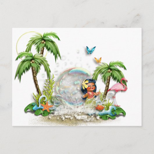 Cute Hawaiian Briefkaart (Voorkant)