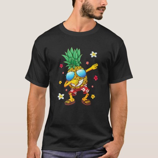 Cute Hawaiian Dabbing Pineapple Hawaii Beach Summe T-shirt (Voorkant)