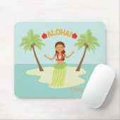 Cute Hawaiian Hula Girl Luau Aloha Muismat (Met muis)