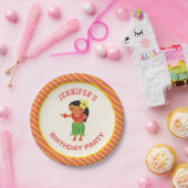 Cute Hawaiian Hula Girl Luau Birthday Party Papieren Bordje (Feest)