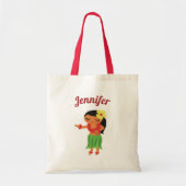 Cute Hawaiian Hula Girl Luau Kinderen Tote Bag (Voorkant)
