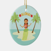 Cute Hawaiian Luau Hula Girl Ornament (Rechts)