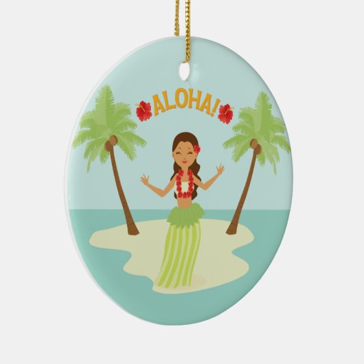 Cute Hawaiian Luau Hula Girl Ornament (Rechts)