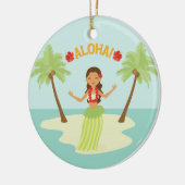 Cute Hawaiian Luau Hula Girl Ornament (Links)
