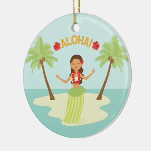 Cute Hawaiian Luau Hula Girl Ornament (Links)
