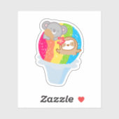 Cute Hawaiian Rainbow Shave Ice Sticker (Vel)