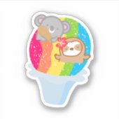 Cute Hawaiian Rainbow Shave Ice Sticker (Voorkant)