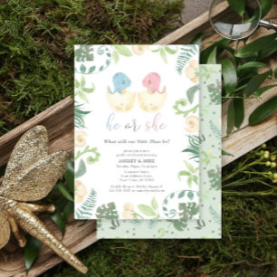 Cute He of she Dinosaur Gender Reopenbaart Oerwoud Kaart