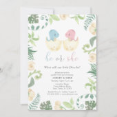 Cute He of she Dinosaur Gender Reopenbaart Oerwoud Kaart (Voorkant)