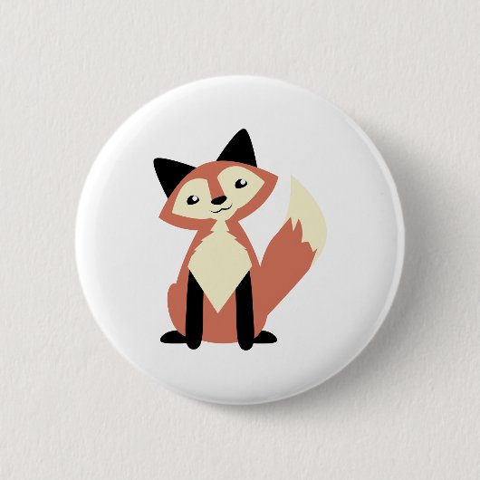 Cute Head-tilt Fox Ronde Button 5,7 Cm (Voorkant)