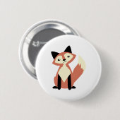 Cute Head-tilt Fox Ronde Button 5,7 Cm (Voorkant /achterkant)