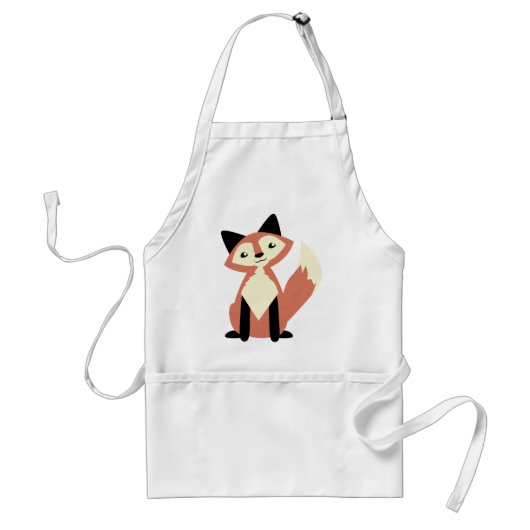 Cute Head-tilt Fox Standaard Schort (Voorkant)