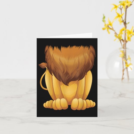 Cute Headless Lion Costume Halloween Funny Big Cat Kaart (Gele Bloem)