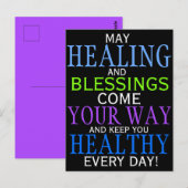 Cute HEALING AND BLESSINGS Quote Briefkaart (Voorkant / Achterkant)