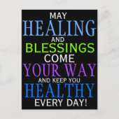 Cute HEALING AND BLESSINGS Quote Briefkaart (Voorkant)