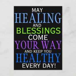 Cute HEALING AND BLESSINGS Quote Briefkaart