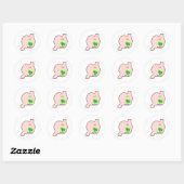 Cute healing organ art ronde sticker (Vel)
