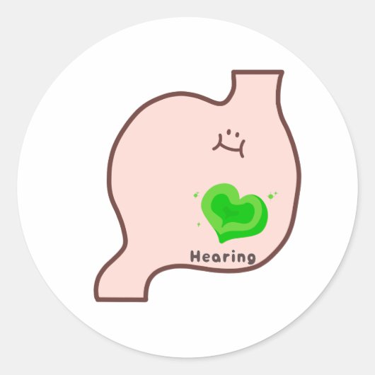 Cute healing organ art ronde sticker (Voorkant)