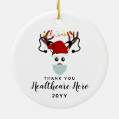 Cute Healthcare Hero Kerstreindeer Custom Keramisch Ornament (Achterkant)