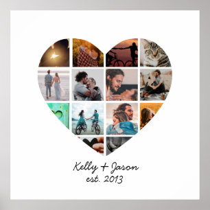 Cute Heart 14 Foto Collage Love Family Poster